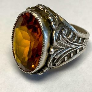 STERLING and Topaz Ring, sz 4
